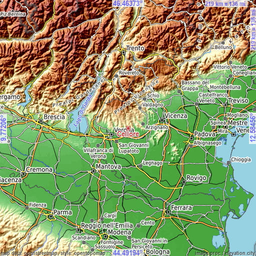 Topographic map of Cellore