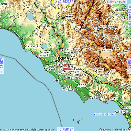 Topographic map of Armetta