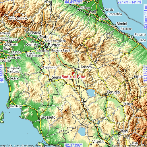 Topographic map of Badia al Pino