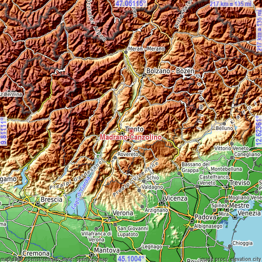 Topographic map of Madrano-Canzolino