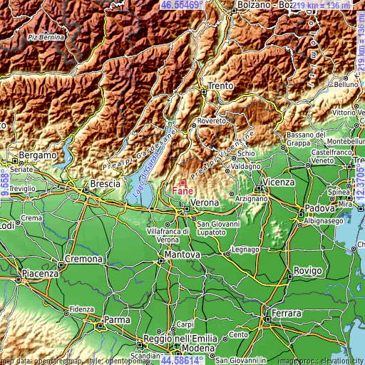 Topographic map of Fane