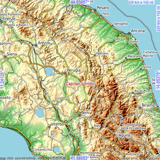 Topographic map of Capitan Loreto