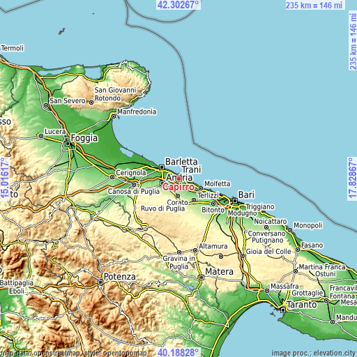 Topographic map of Capirro