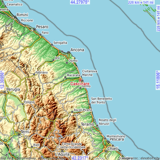 Topographic map of Cascinare
