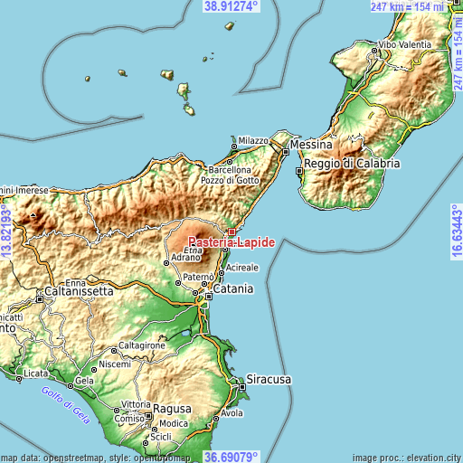 Topographic map of Pasteria-Lapide