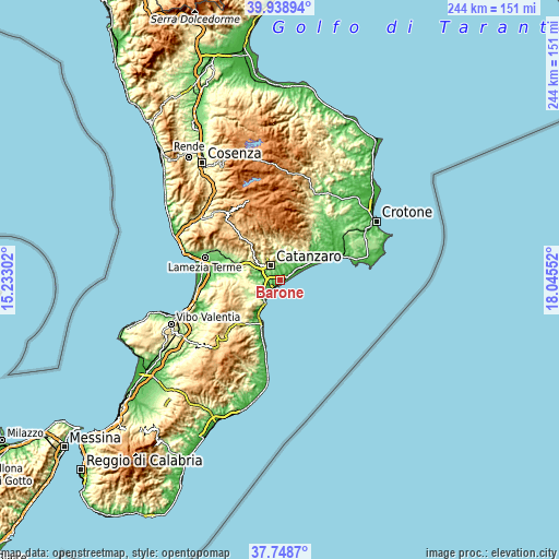 Topographic map of Barone