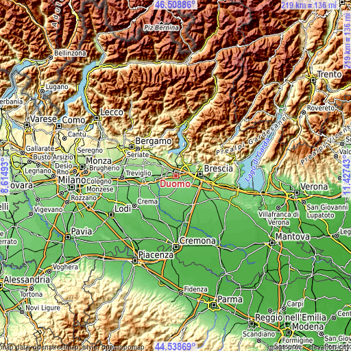 Topographic map of Duomo