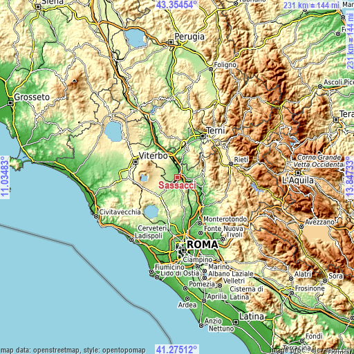 Topographic map of Sassacci