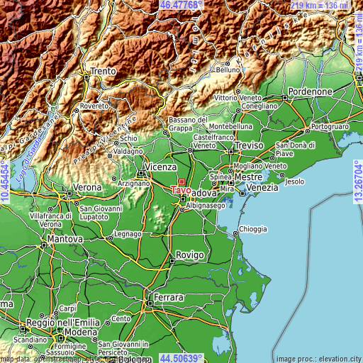Topographic map of Tavo