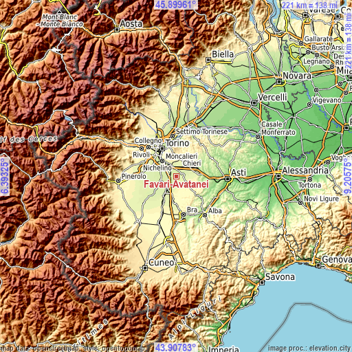 Topographic map of Favari-Avatanei