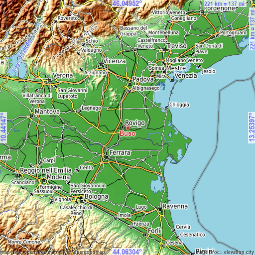 Topographic map of Buso