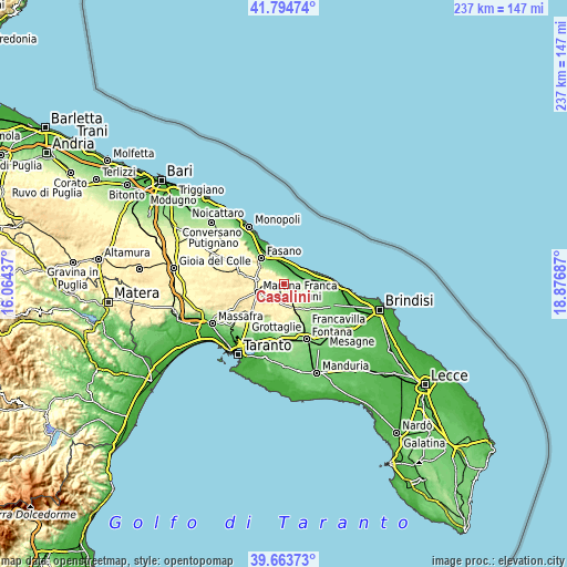 Topographic map of Casalini