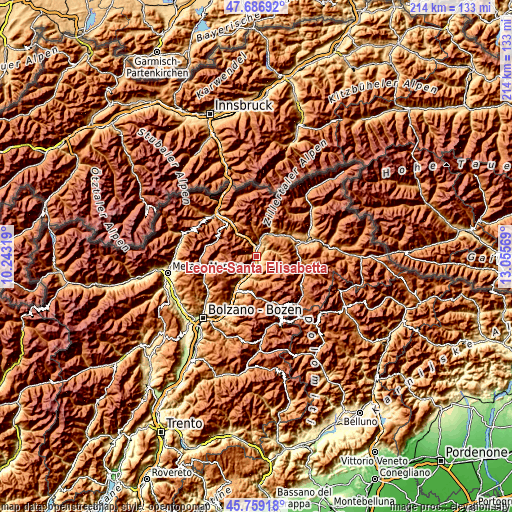 Topographic map of Leone-Santa Elisabetta