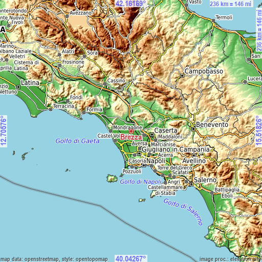 Topographic map of Brezza