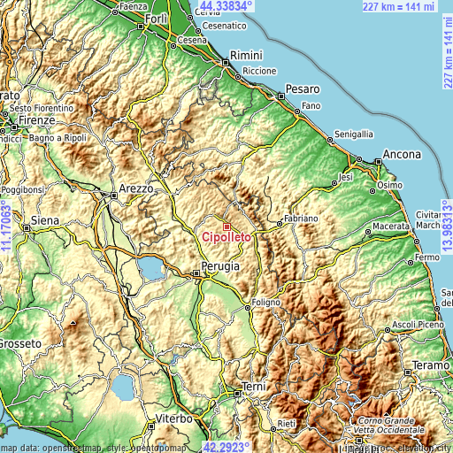 Topographic map of Cipolleto