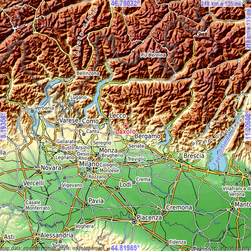 Topographic map of Laxolo