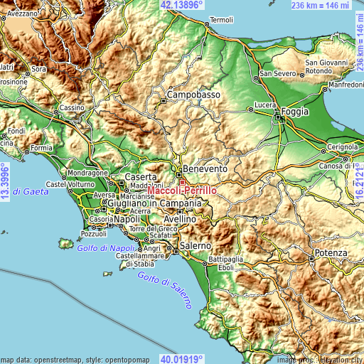 Topographic map of Maccoli-Perrillo