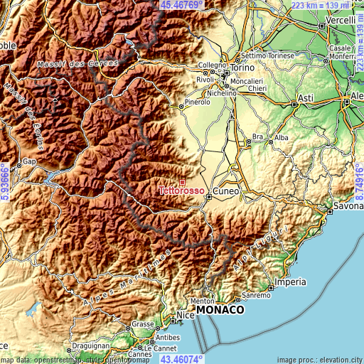 Topographic map of Tettorosso