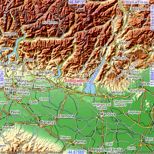 Topographic map of Sottocastello