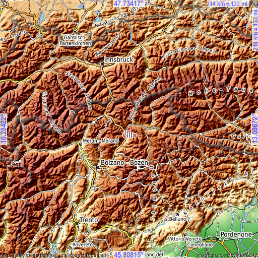 Topographic map of Villa