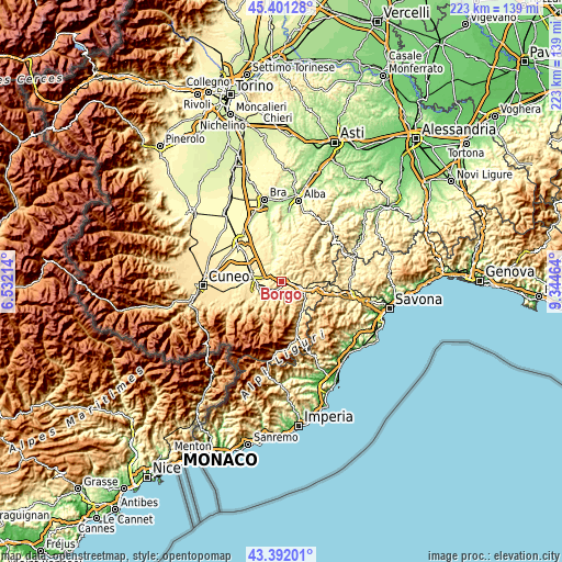 Topographic map of Borgo