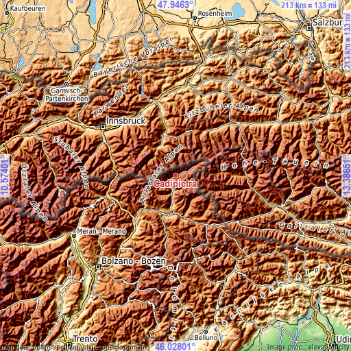 Topographic map of Cadipietra