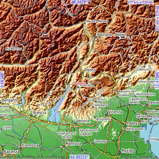 Topographic map of Covelo