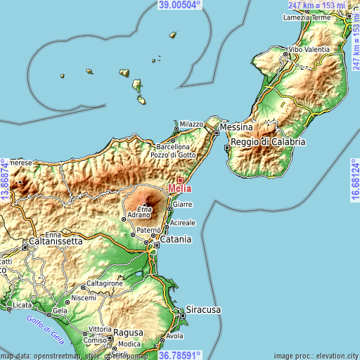 Topographic map of Melia