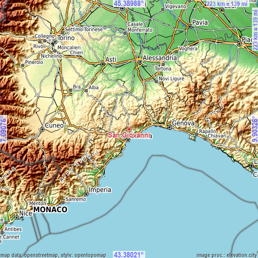 Topographic map of San Giovanni