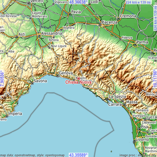 Topographic map of Chiesa Nuova