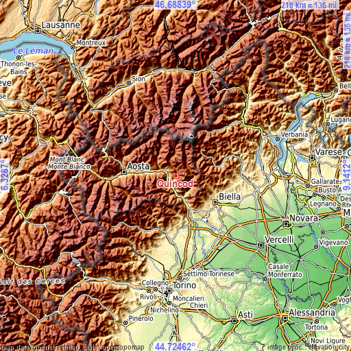 Topographic map of Quincod