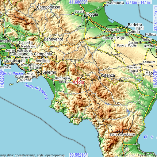 Topographic map of Ariola