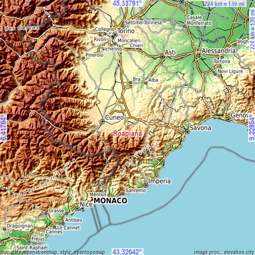 Topographic map of Roapiana