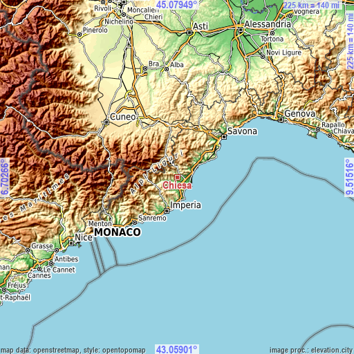 Topographic map of Chiesa