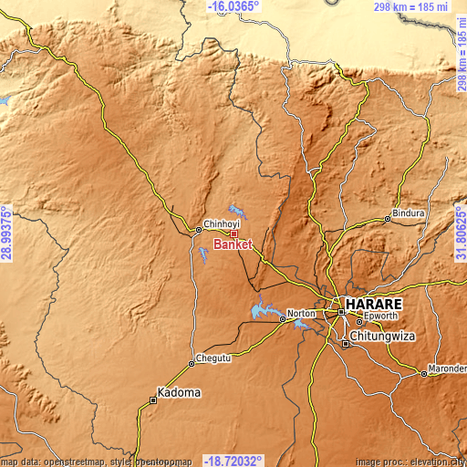 Topographic map of Banket
