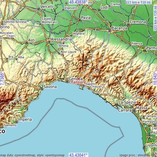 Topographic map of Ferriere