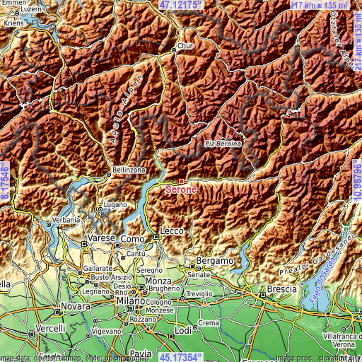 Topographic map of Serone