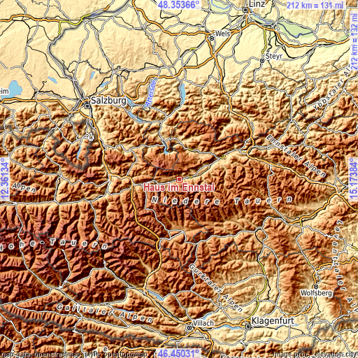 Topographic map of Haus im Ennstal