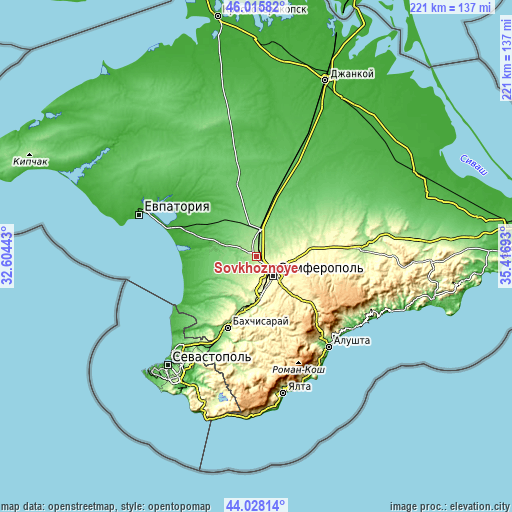 Topographic map of Sovkhoznoye