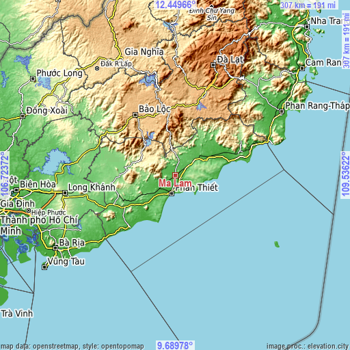 Topographic map of Ma Lâm