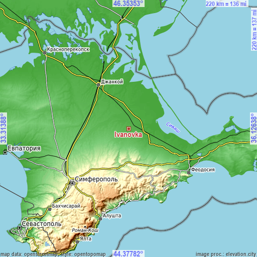 Topographic map of Ivanovka