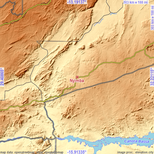 Topographic map of Nyimba