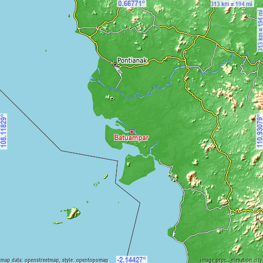 Topographic map of Batuampar