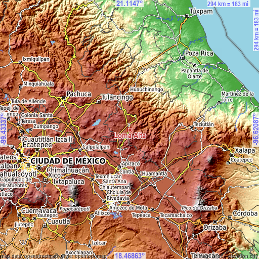 Topographic map of Loma Alta