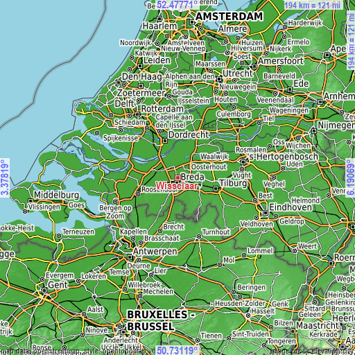 Topographic map of Wisselaar