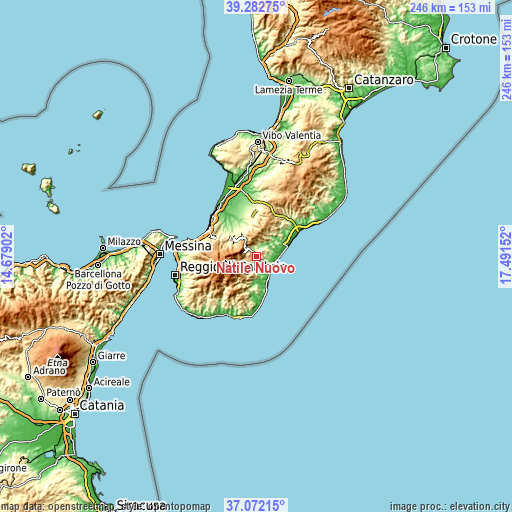 Topographic map of Natile Nuovo