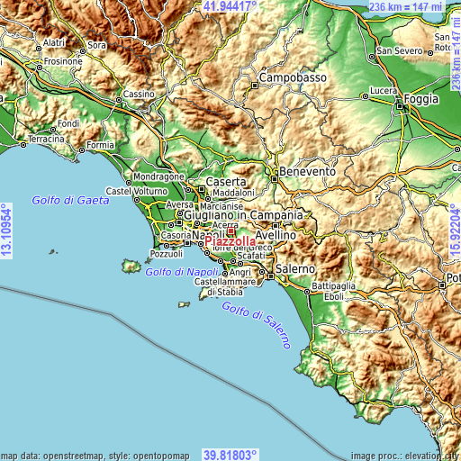 Topographic map of Piazzolla