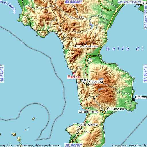 Topographic map of Marina