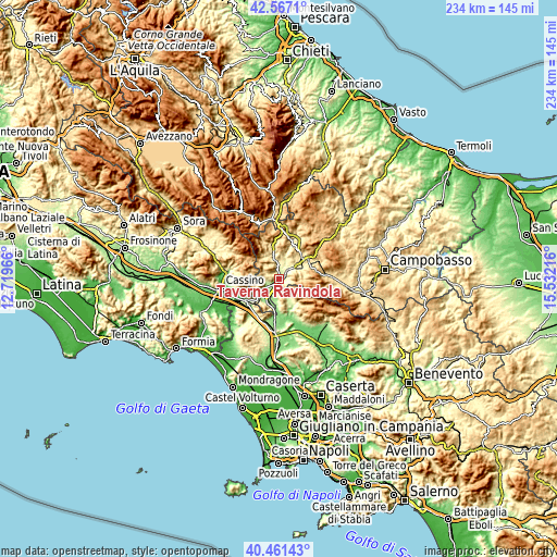 Topographic map of Taverna Ravindola