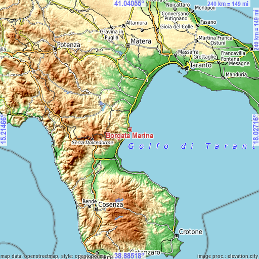 Topographic map of Borgata Marina